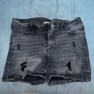 Black Jean Shorts
